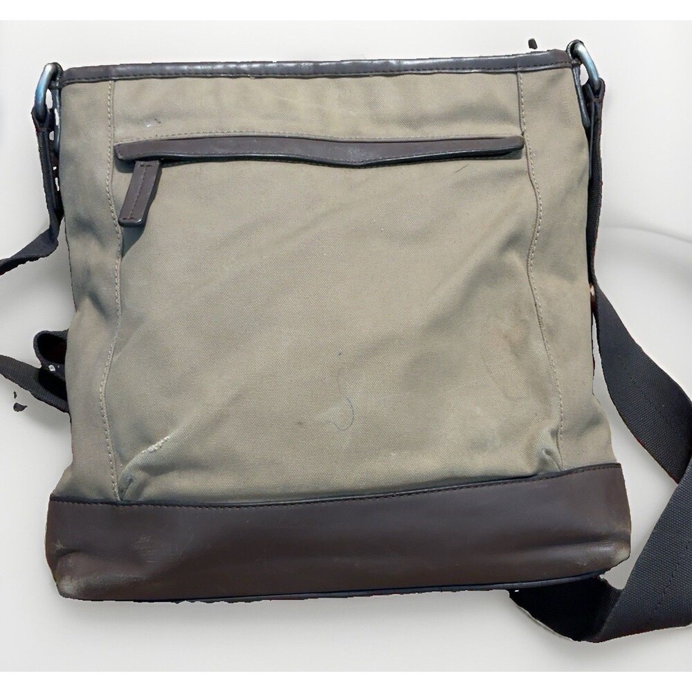 COACH Camden F70820 Canvas Leather Crossbody Brown Messenger Bag Khaki Brown